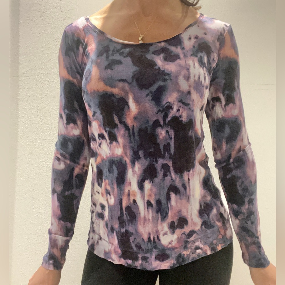 Purple Tie Dye Print Top